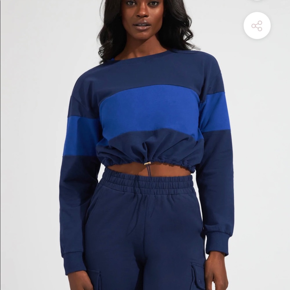 (NWOT) BB Cardi Crop- Rio Blue Multi SZ S
